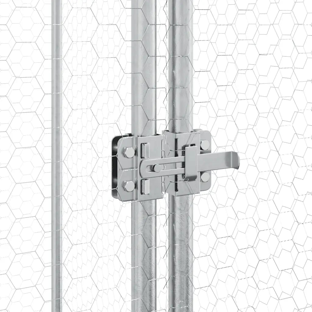 vidaXL Gabbia per Polli Argento 100x100x190 cm in Acciaio Zincato