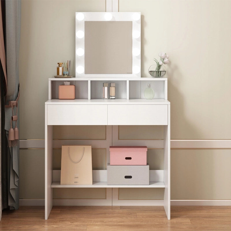 Toilette da trucco per vizagista cosmetica con specchio led moderna loft 40x80x145 cm