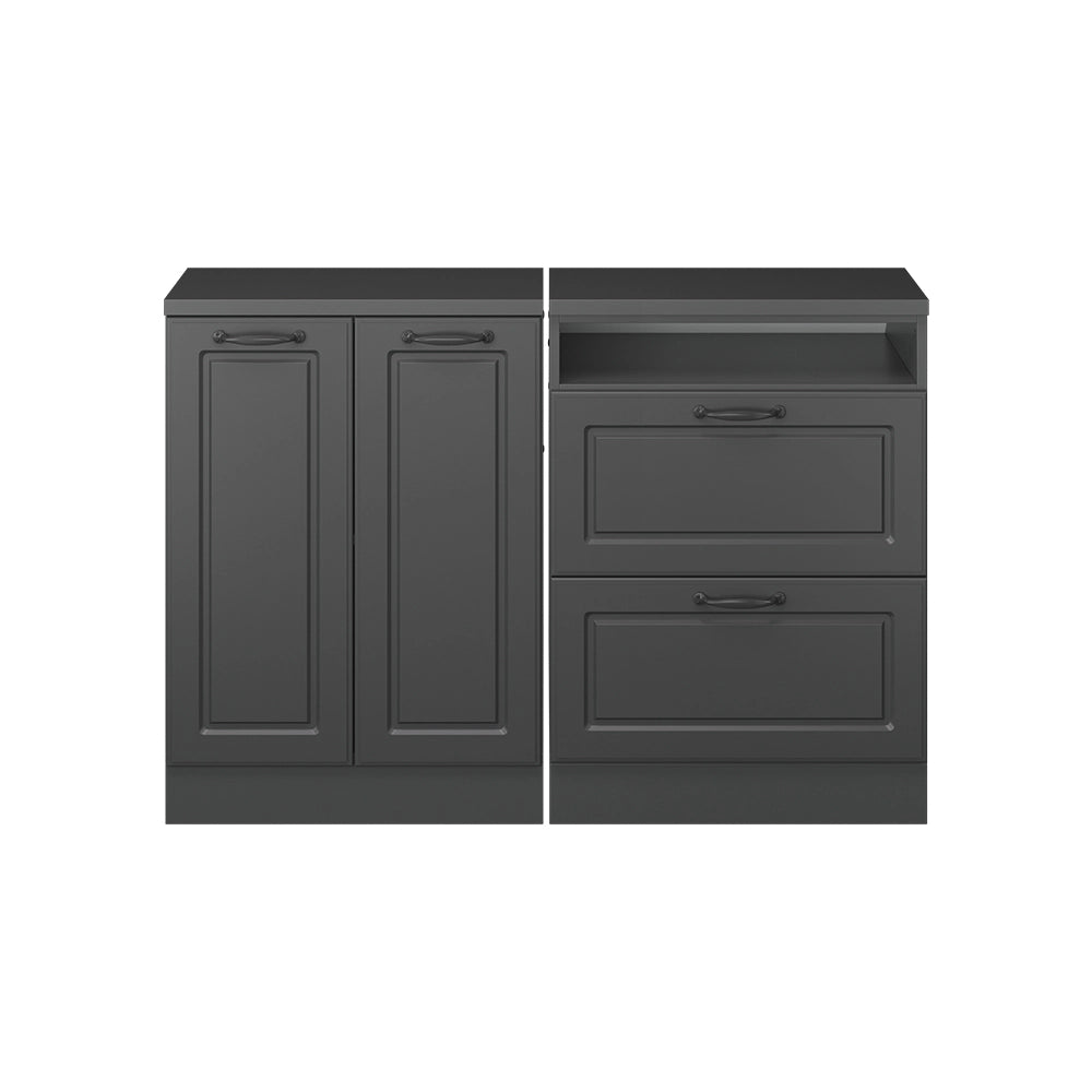 Set di mobili sottotetto Rion Antracite rustico/Antracite 120 cm Set di 2 carcasse armadio profondità 60 cm Vicco