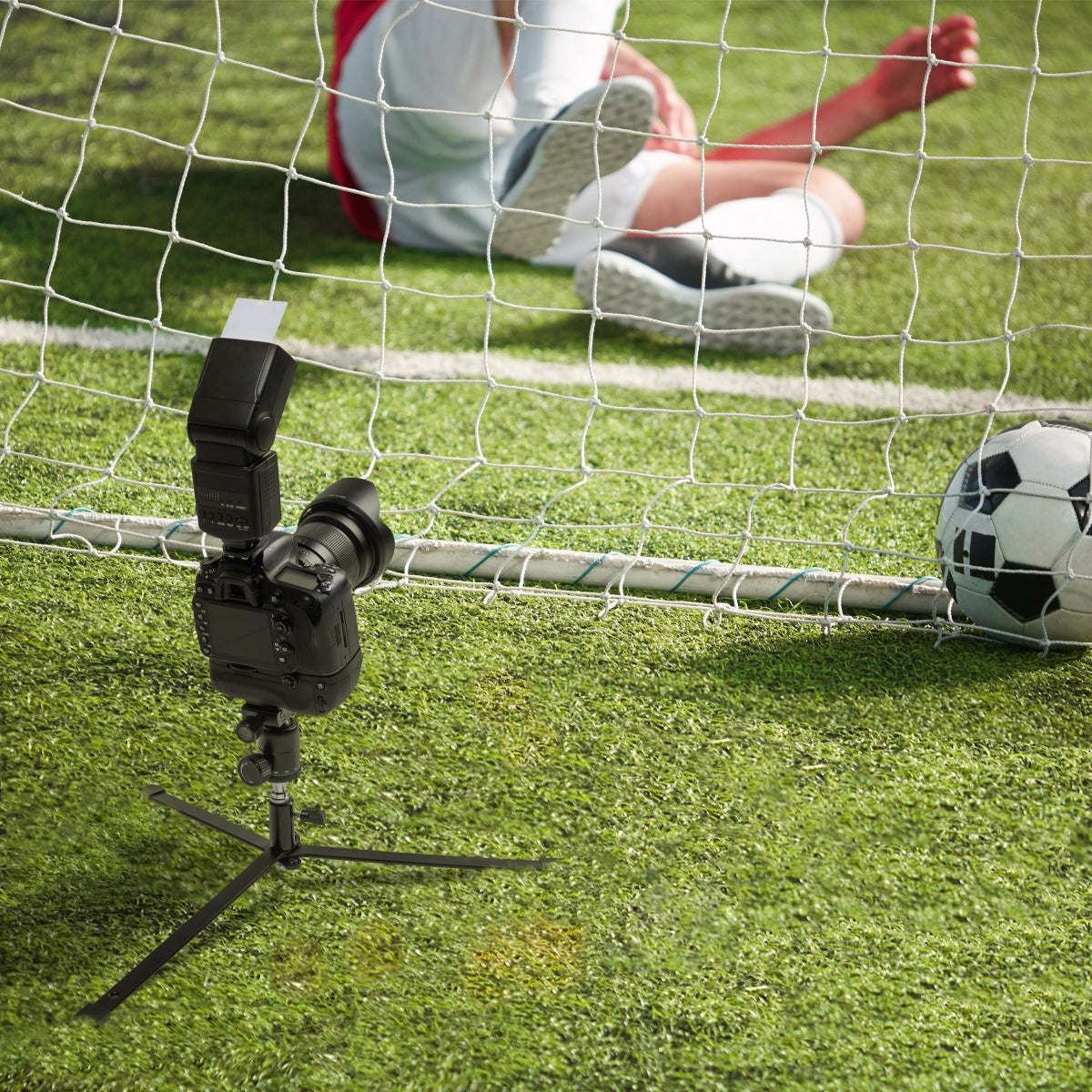 Stativo per luci a pavimento BL-K + colonna centrale estensibile 45-80 cm, cavalletto fotografico con spigot 5/8" e 1/4" 3/8", per foto e video