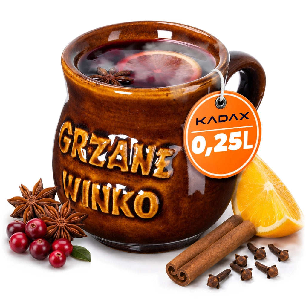 Tazza da vin brulé KADAX da 250 ml in gres con manico, ideale come regalo. Ceramica