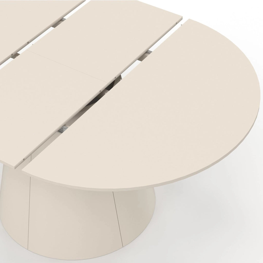 Tavolo da pranzo rotondo allungabile angelo 6 persone legno beige 110-150 cm