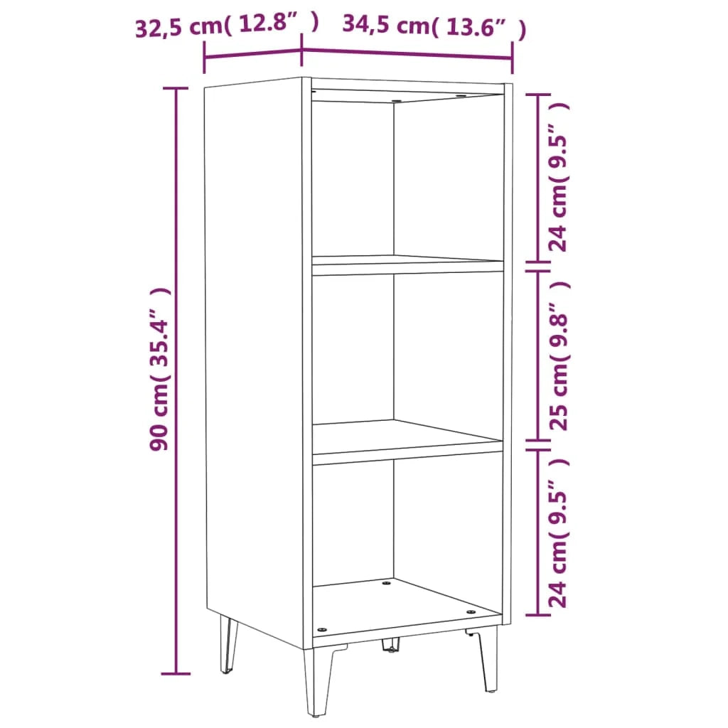 Buffet credenza cassettiera armadio mobile contenitore organizer per cucina soggiorno salotto 34,5 x 32,5 x 90 cm legno ingegnerizzato marrone 02_0031188