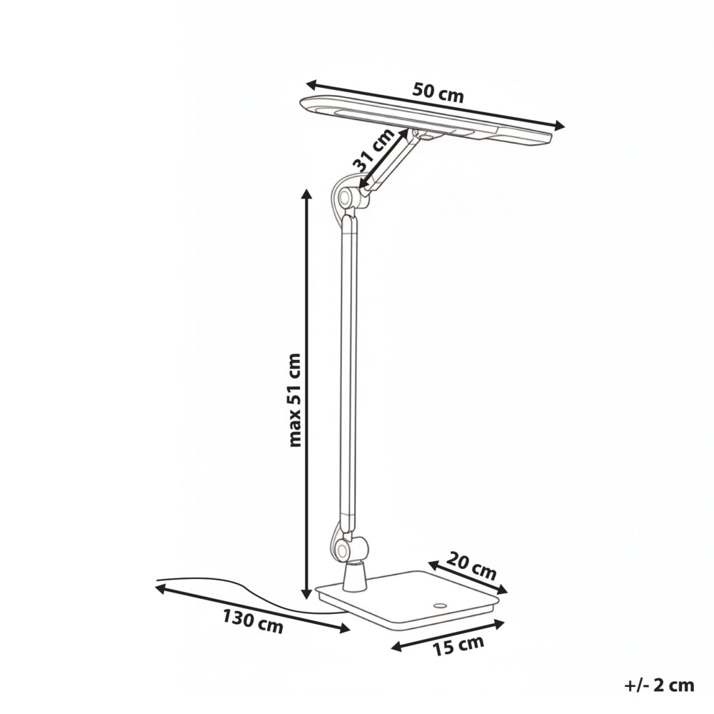 Lampada da scrivania professionale per ufficio grigia illuminazione da tavolo per lettura e computer braccio regolabile dimmer continuo