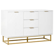 Easycomfort Credenza Moderna Bianca, Credenza Bassa Buffet per Cucina o Sala da Pranzo con 3 Cassetti e 2 Ante, 120x40x76cm