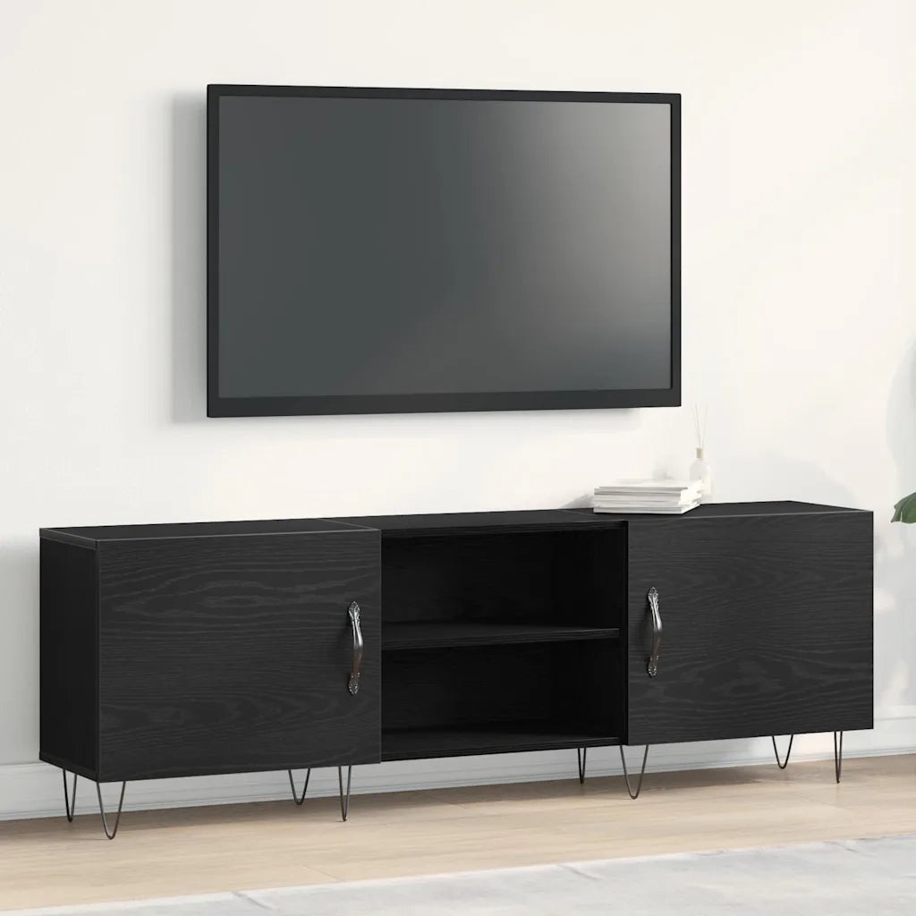 Set mobile TV-Credenza per TV Rovere Nero 150 x 30 x 50 cm Legno multistrato 986587