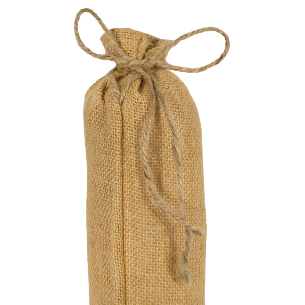 Set da 10 Sacchi in Juta naturale resistenti e riutilizzabili cm 12,5 x h 36