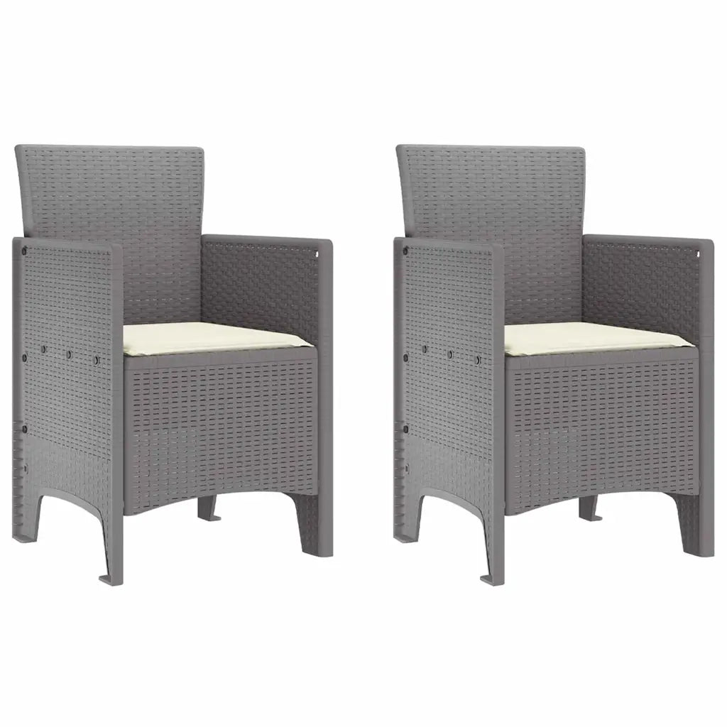 Set da Pranzo per Giardino 3 pcs Grigio chiaro Polipropilene