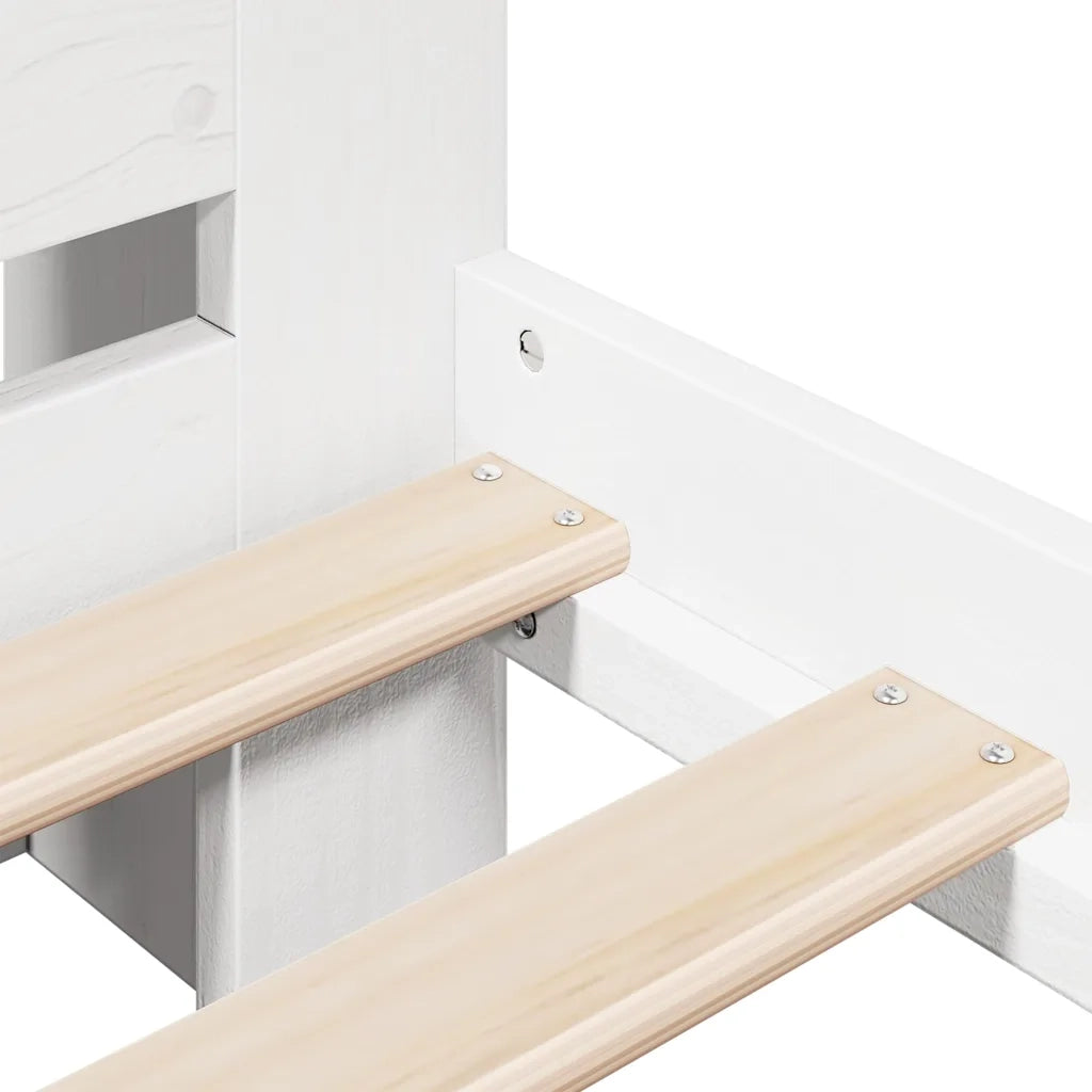vidaXL Letto Libreria senza Materasso Bianco 150x200 cm Legno di Pino