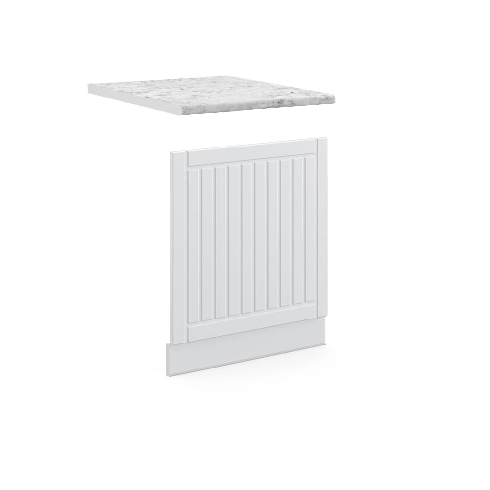 Pannello frontale Fame-Line Bianco rustico/Bianco 60 cm, PL Marmo Vicco