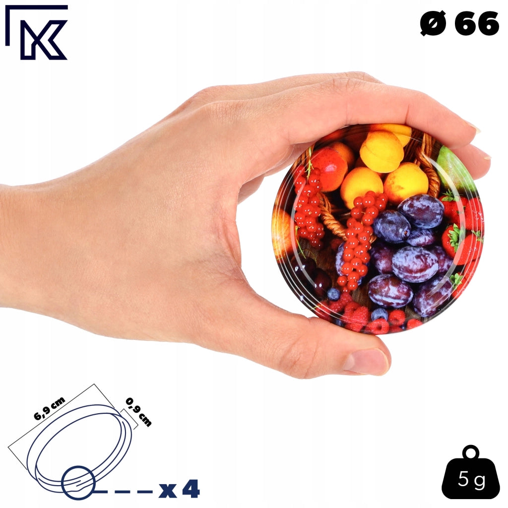 Tappi per barattoli KADAX, diametro 66 mm, confezione da 10 pezzi