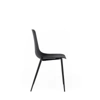 E-STYLO Sedia in polipropilene nero con gambe in metallo nero, 49cm X 48.5cm H. 88cm.