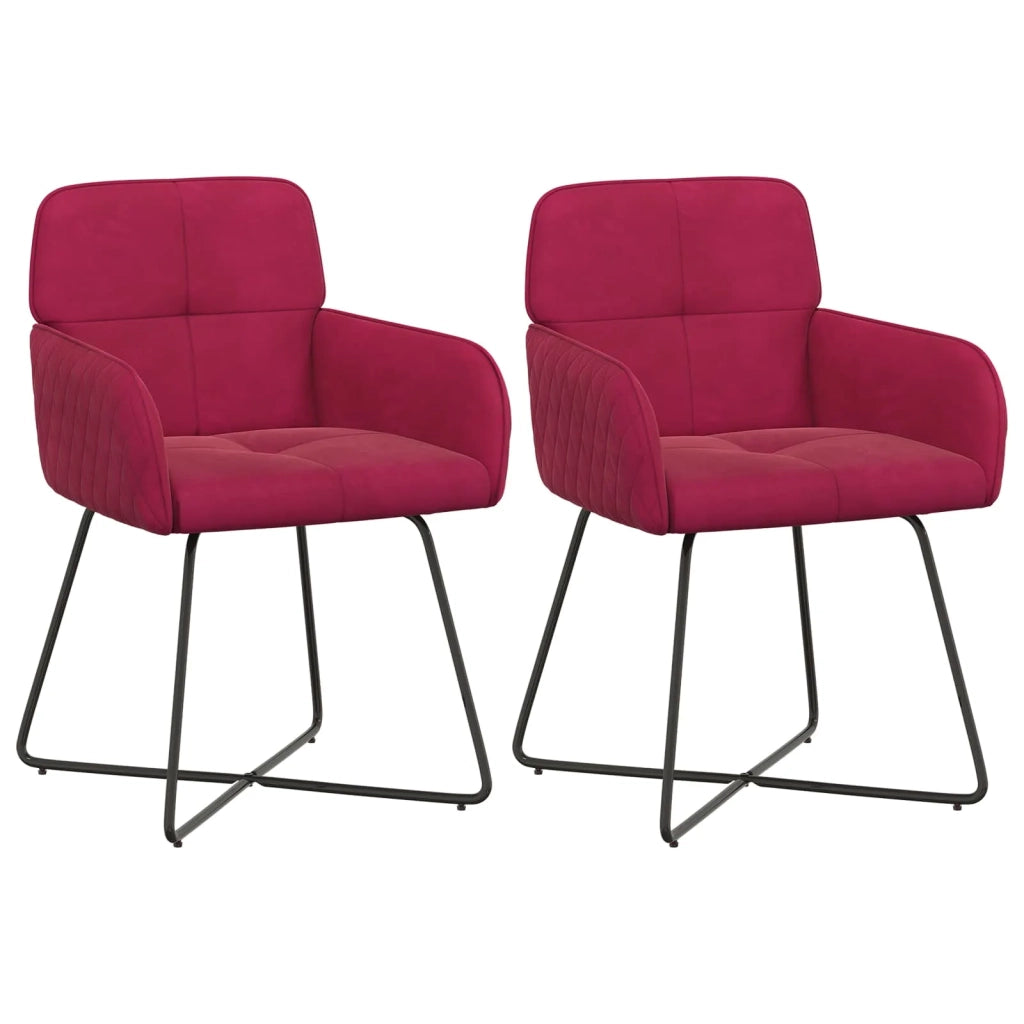 Sedie da pranzo 2 pz Velluto Rosso Vino 59 x 56,5 x 86 cm 42034297