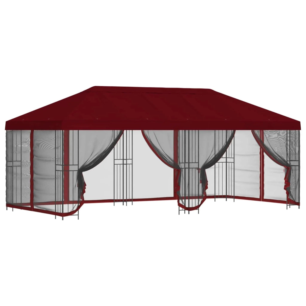 Gazebo con pareti laterali 6 x 3 m Borgogna