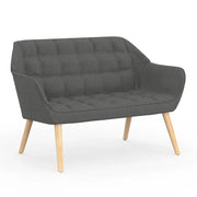 IDMarket - CASTILLE Divano scandinavo dritto a 2 posti in tessuto trapuntato grigio antracite