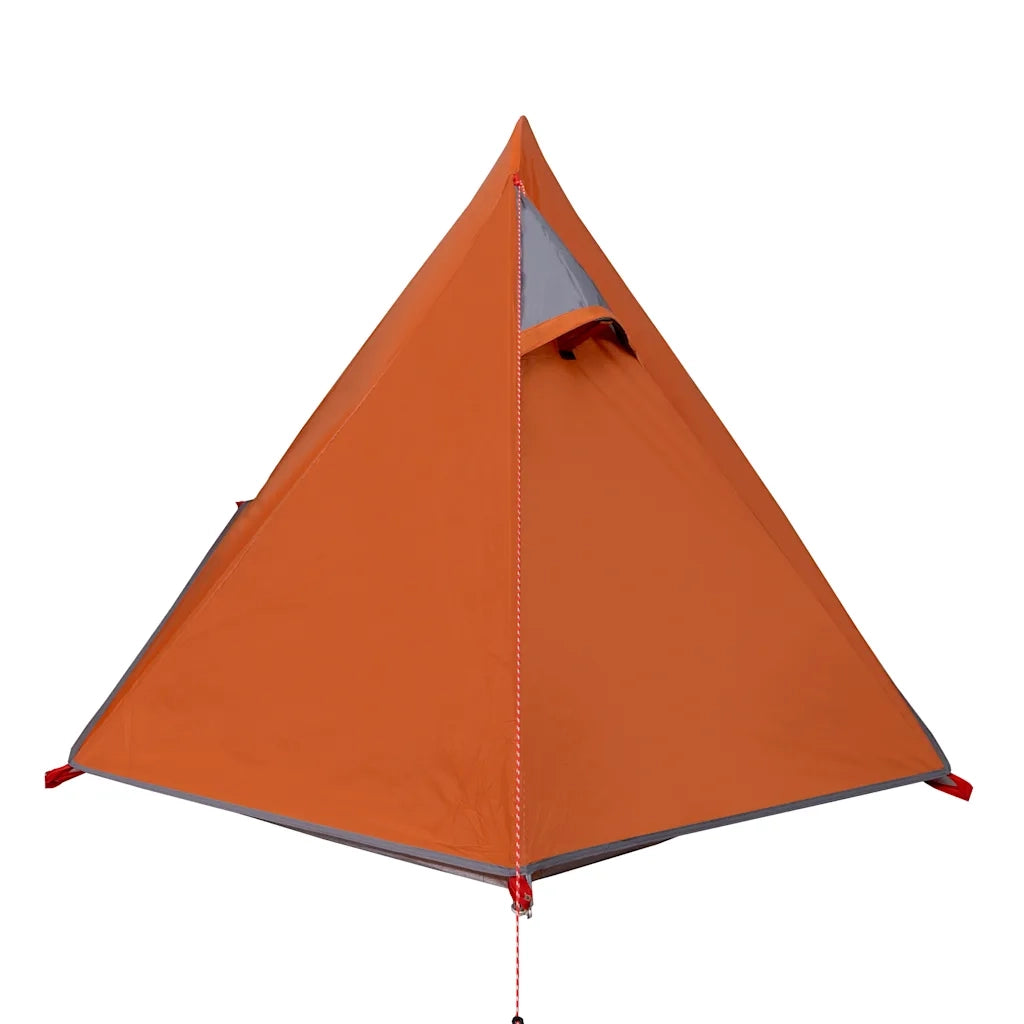Tenda da Campeggio a Cupola 2 Persone-Tenda per Escursionismo Grigio e Arancione 919405