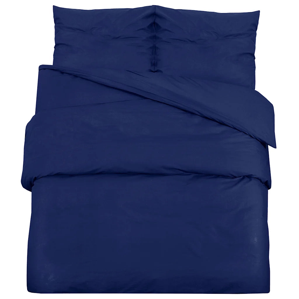 Set Copripiumino Blu Marino 155x220 cm in Microfibra Leggera 136007