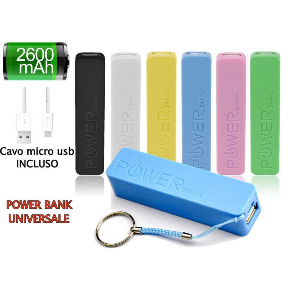Trade Shop - Batteria Esterna 2600 Mah Powerbank Caricatore Per Smartphone Tablet Universale -