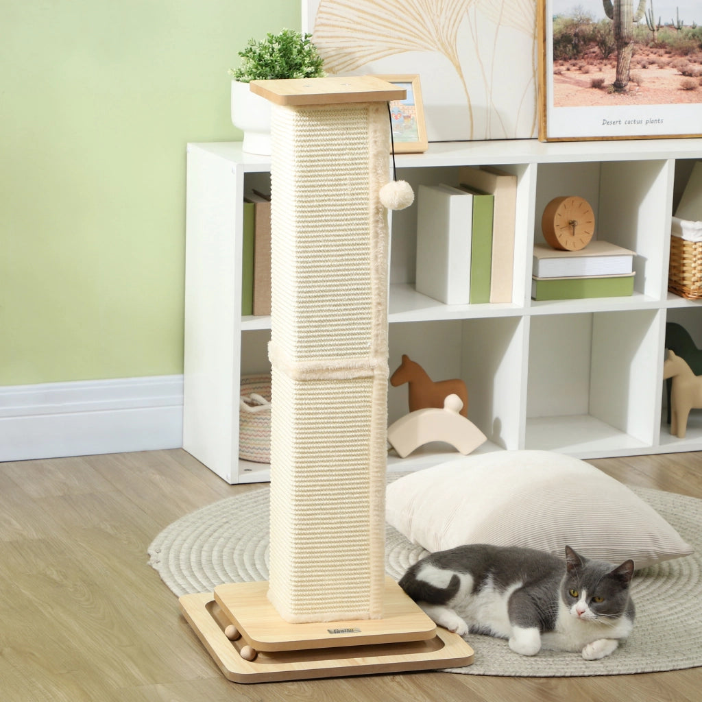 Tiragraffi per Gatti con Palla e Poste in Sisal ¨C Zephmum ¨C Marrone