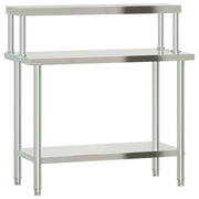 Tavolo Lavoro Cucina con Ripiano 110x55x120 cm Acciaio Inox CFW5974118