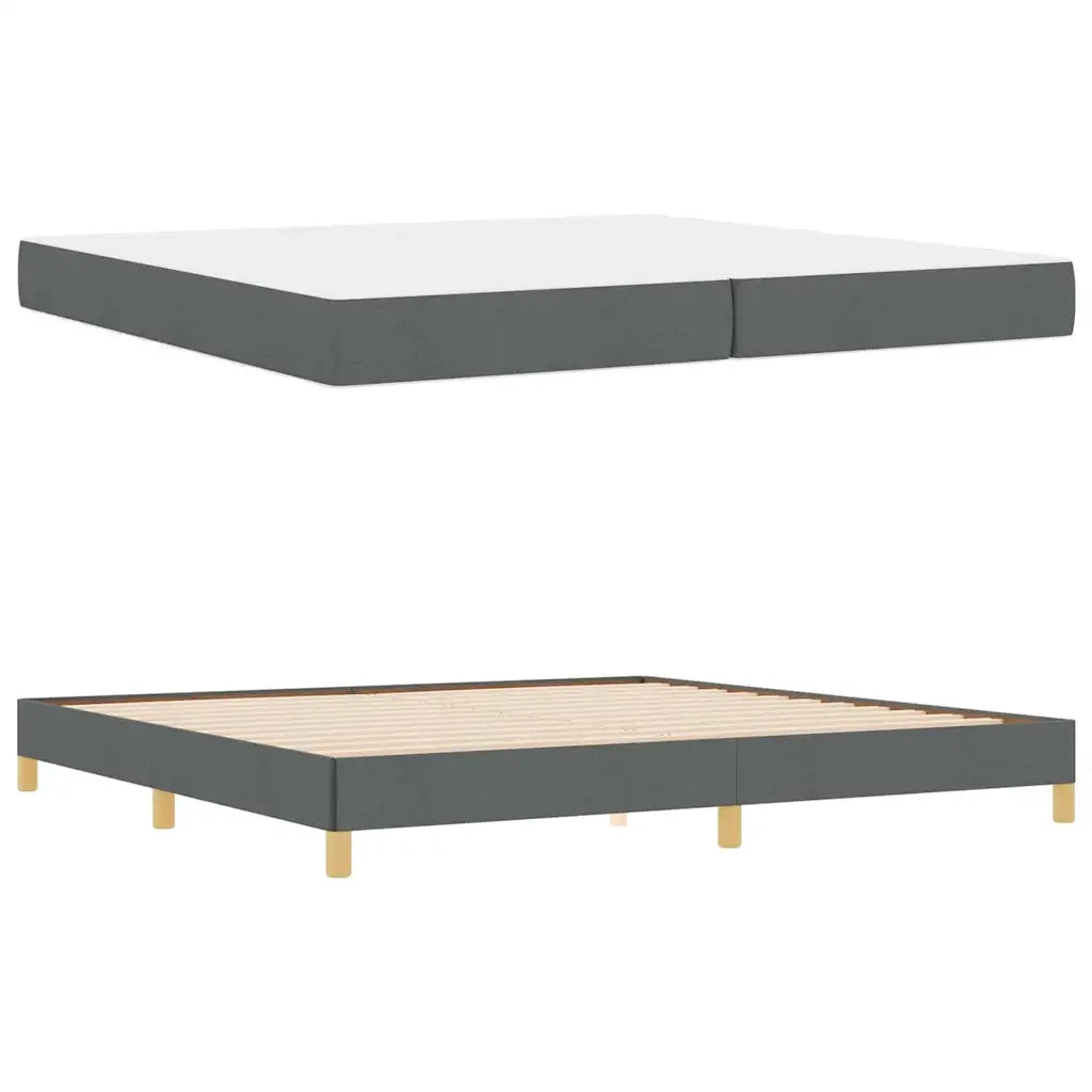 vidaXL Letto a molle Grigio scuro Marrone 200 x 200 cm