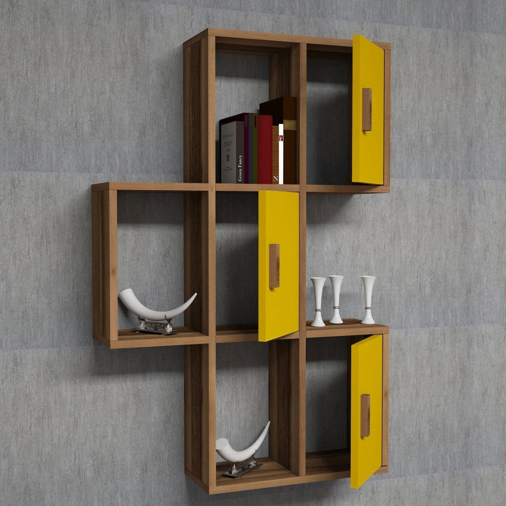 Carzano, Mensola 7 Ripiani, 50x20x113h cm Marrone Noce
