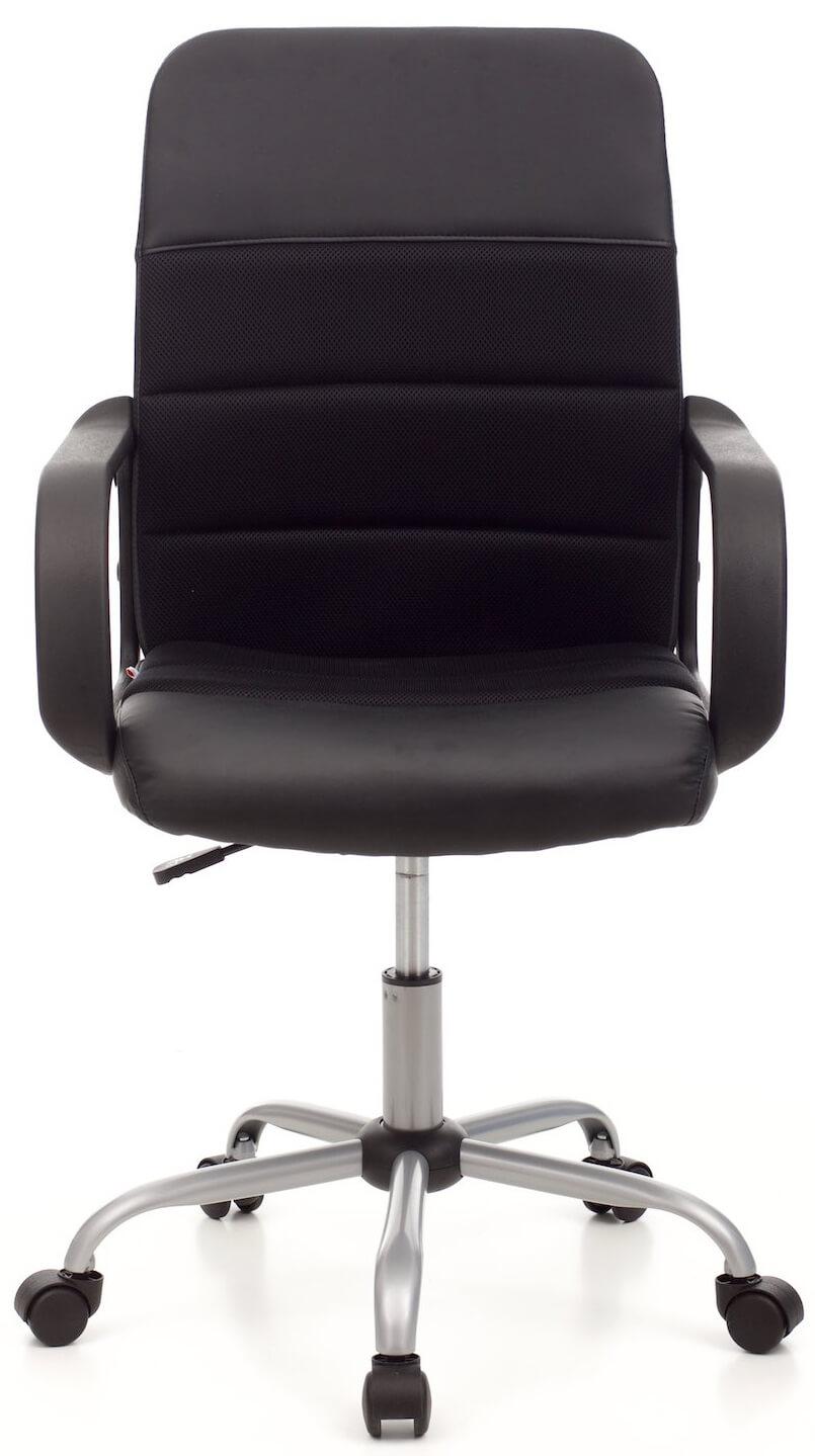 Sedia da Ufficio Operativa in Similpelle e Tessuto Soft Nera