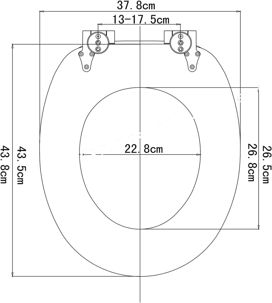Sedile WC Copriwater Universal, Urea-Formaldeide Chiusura, Facile da Montare, MDF Materiale a Fissaggio Parte inferiore, a Forma di O