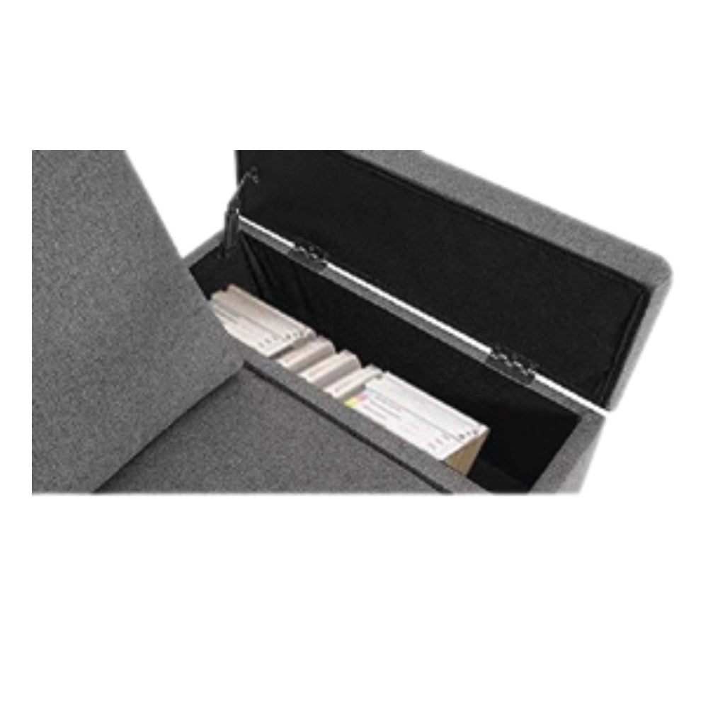 Divano angolare sinistro Dina con bracciolo apribile contenitore colore grigio