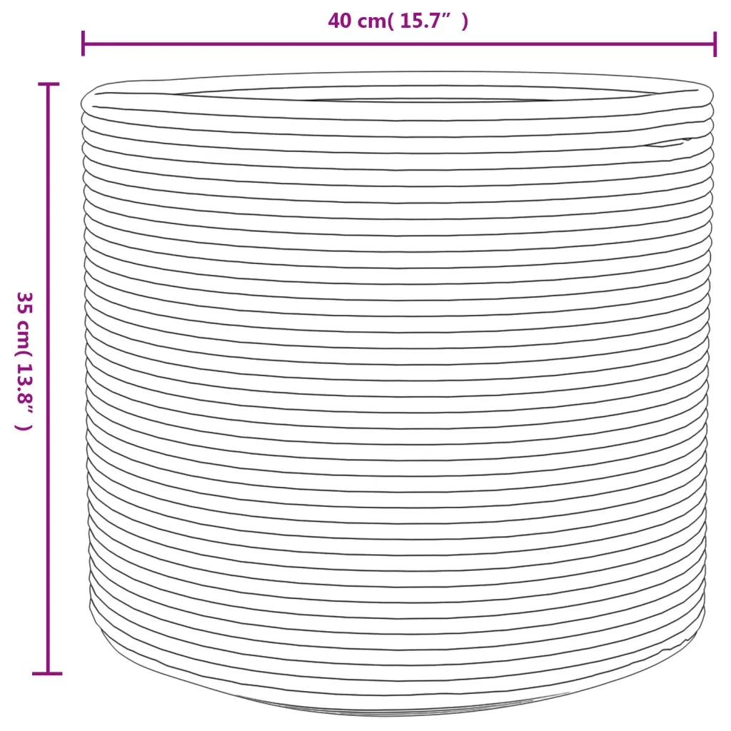 Cestino Portaoggetti Grigio e Bianco ?40x35 cm in Cotone CFW3264557