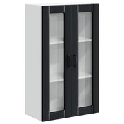 Pensile da cucina | Mobile in vetro da parete LUCCA Nero 60 x 31 x 100 cm