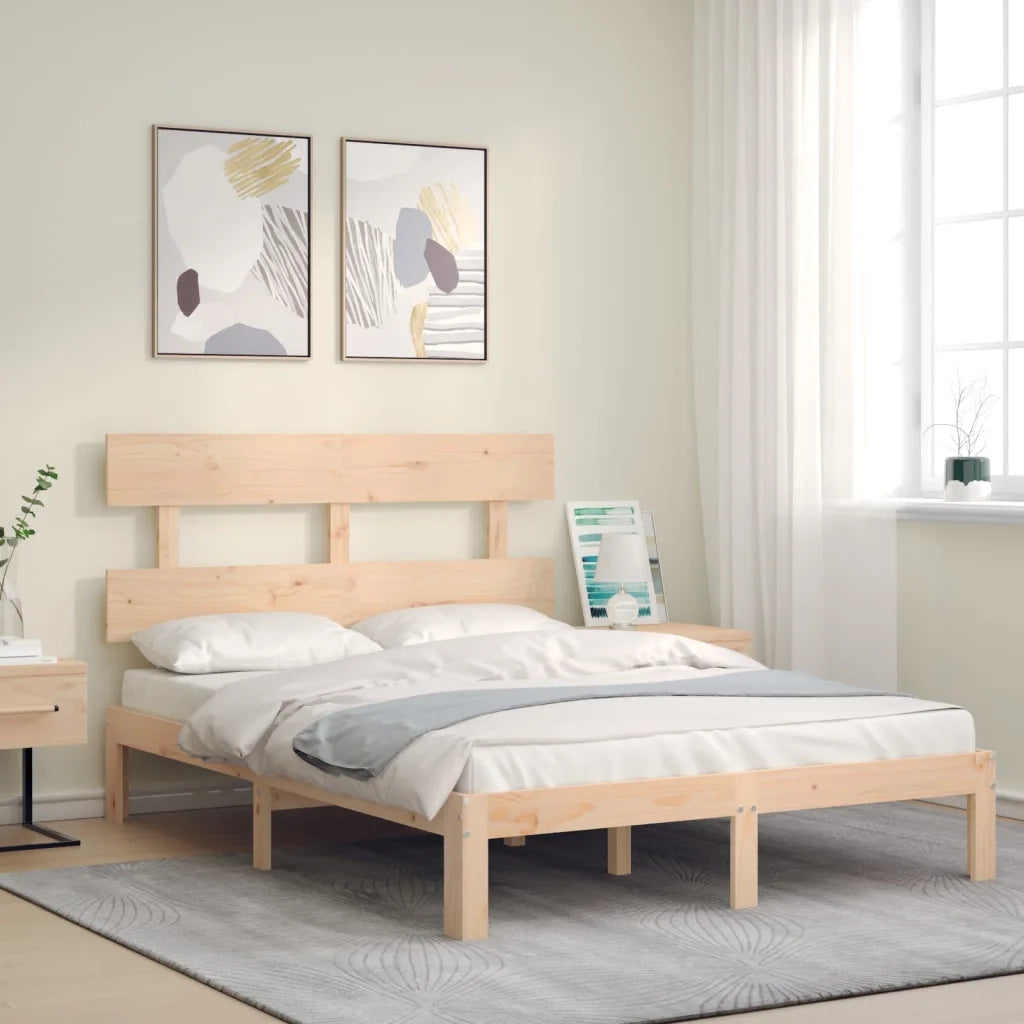 vidaXL Giroletto con Testiera Small Double in Legno Massello