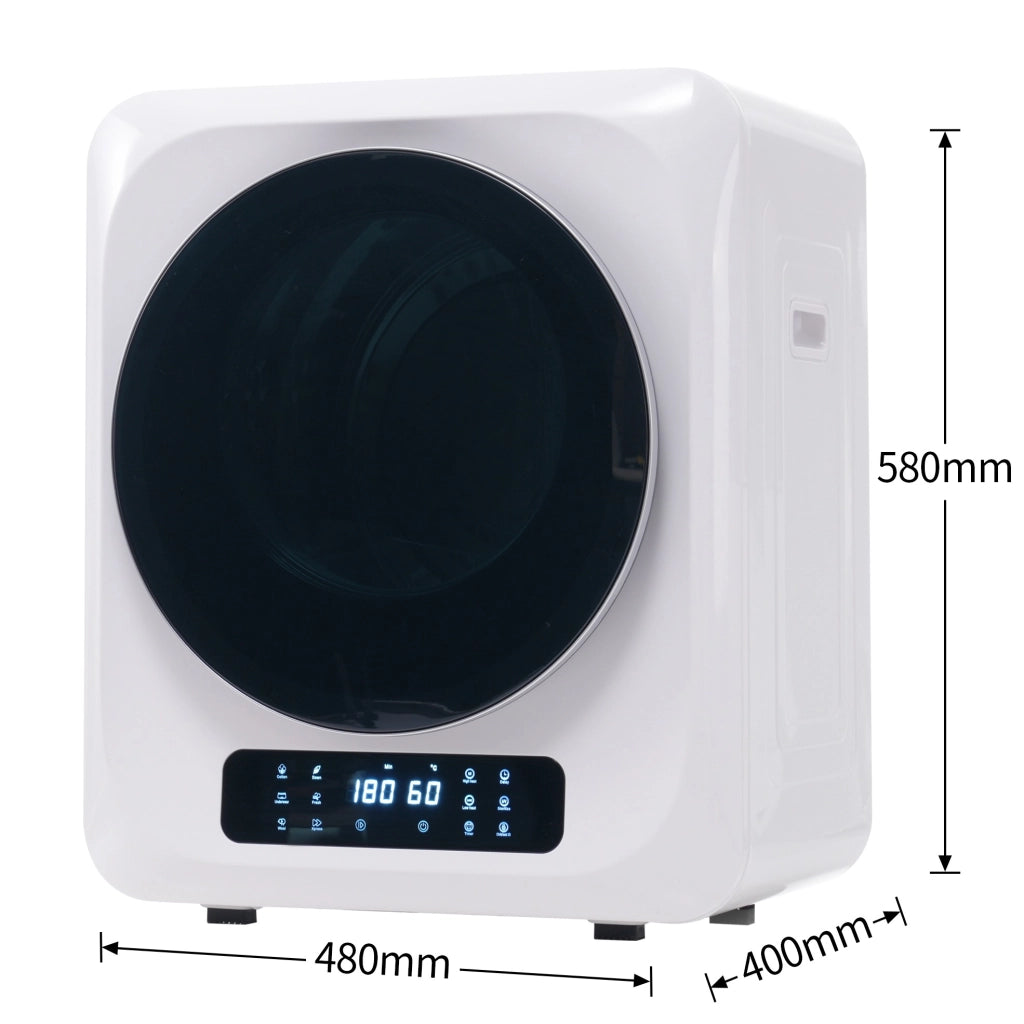Asciugatrice a parete 3 kg; capacità effettiva 4 kg; 850 W; 6 programmi; LED; bianco