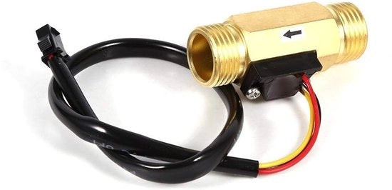 Regolatore di flusso d'acqua G1/2" - Sensore di rame - Contatore di flusso 1-30 l/min - Misuratore di flusso - Leggero - Sostenibile - Facile da installare - Contatore di flusso