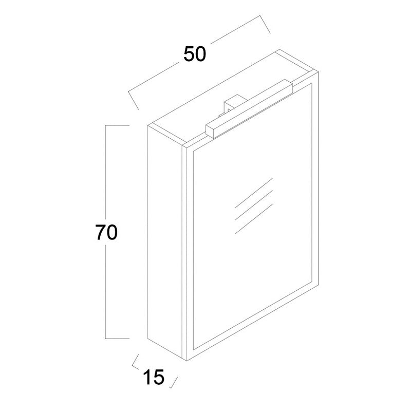 Specchio contenitore verticale finitura olmo montano