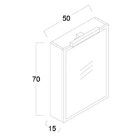 Specchio contenitore verticale finitura olmo montano