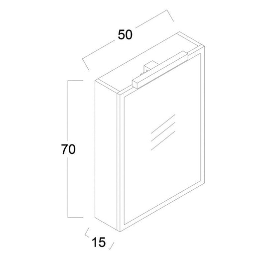 Specchio contenitore verticale finitura olmo montano