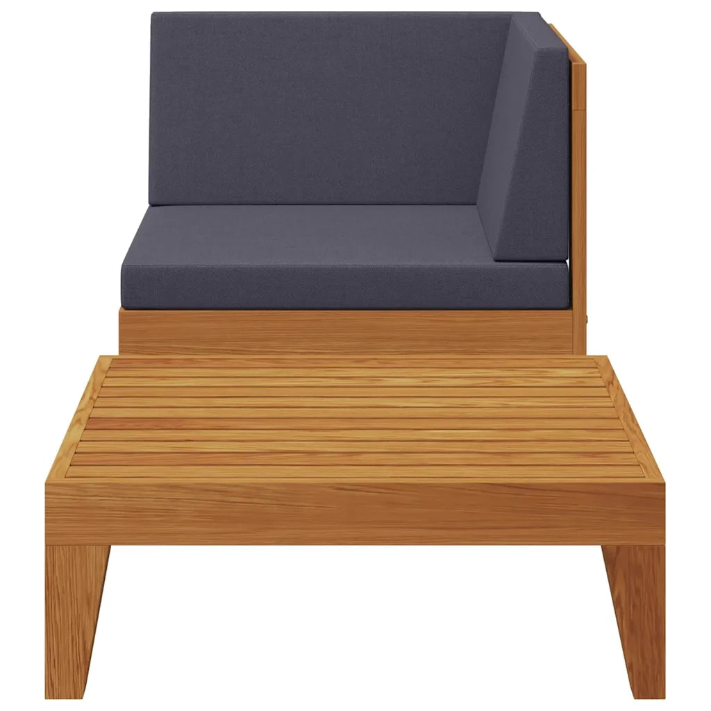 Set Divani da Giardino 2 pz con Cuscini in Massello di Acacia 312147