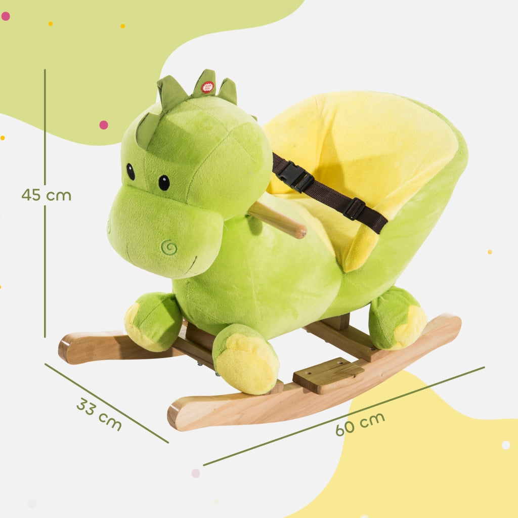 Dinosauro a Dondolo per Bambini ¨C zephmum ¨C Verde 60x33x45 cm con Sicurezza