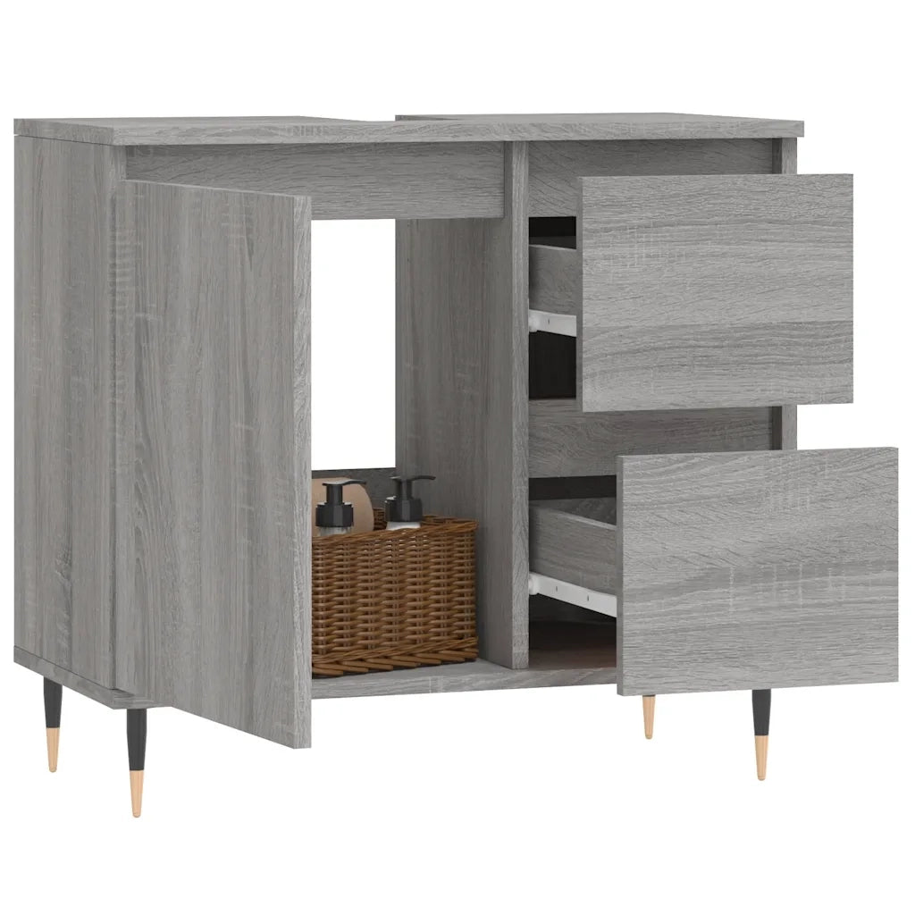 Armadietto Bagno | Armadio da bagno Grigio Sonoma 65x33x60 cm in Legno Multistrato