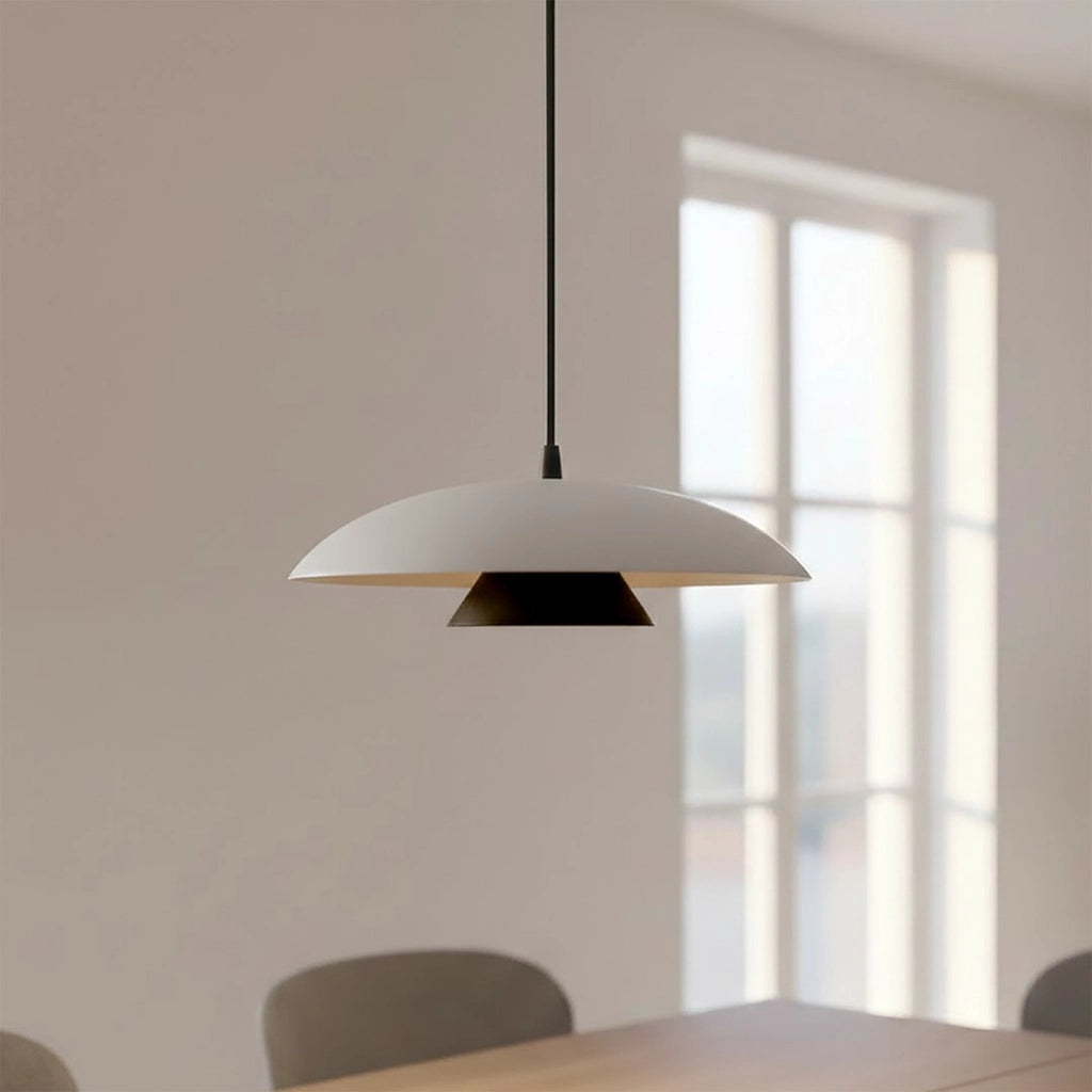 Lampada a sospensione Babel in acciaio bianco e nero