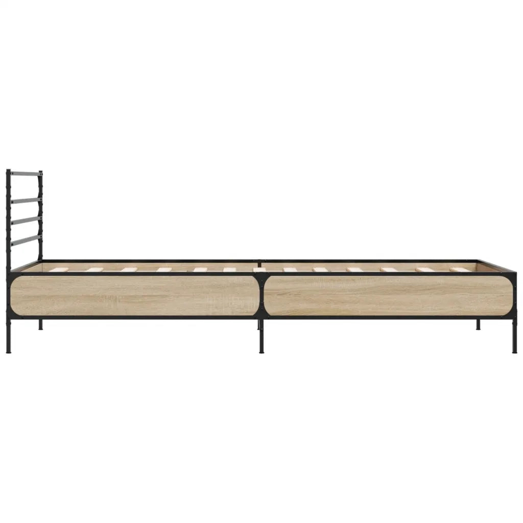 Giroletto Rovere Sonoma 90x190cm in Legno Multistrato e Metallo 845628