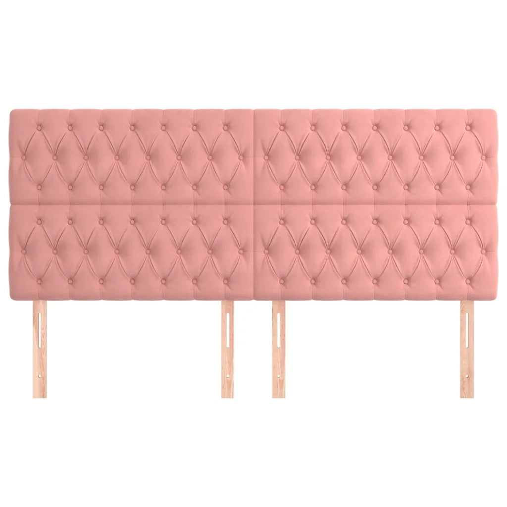 Testiera 4 pz Rosa 100x7x78/88 cm in Velluto