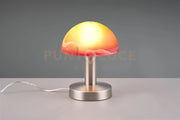 FYNN II LAMPADA CUPOLA IN  ACCIAIO E VETRO SABBIATO ARANCIONE SPAZZOLATO 1 LUCE ATTACCO E14 H.21CM
