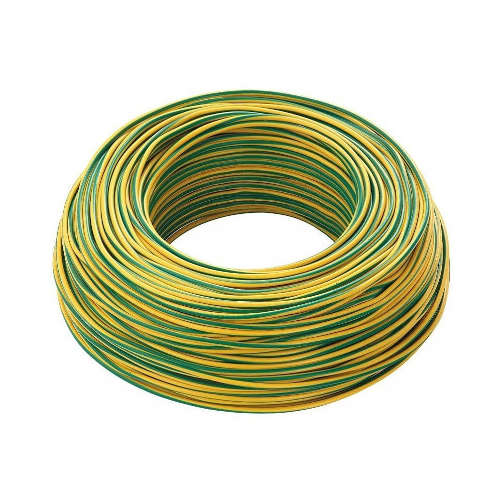 Trade Shop - Cavo Giallo Verde 100 Mt Isolato Unipolare 1x2,5 Antifiamma Materiale Elettrico -