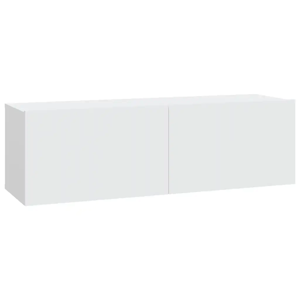 Mobili TV da Parete 2 pz-Set di 2 Credenza per TV Bianchi 100x30x30 cm Legno Multistrato