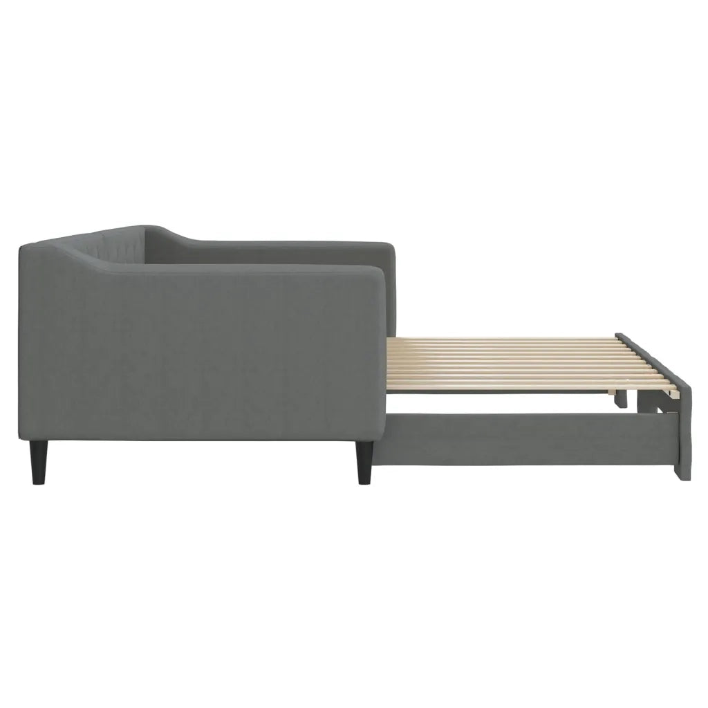 Divano Letto con Letto Estraibile Grigio Scuro 90x200cm Tessuto 3197427