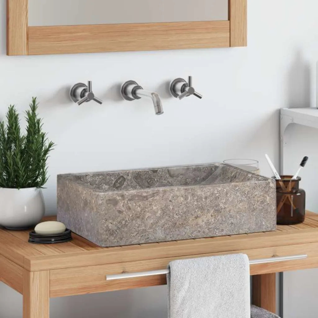 Lavello 45x30x12 cm Marmo Lucido Grigio CFW3965622