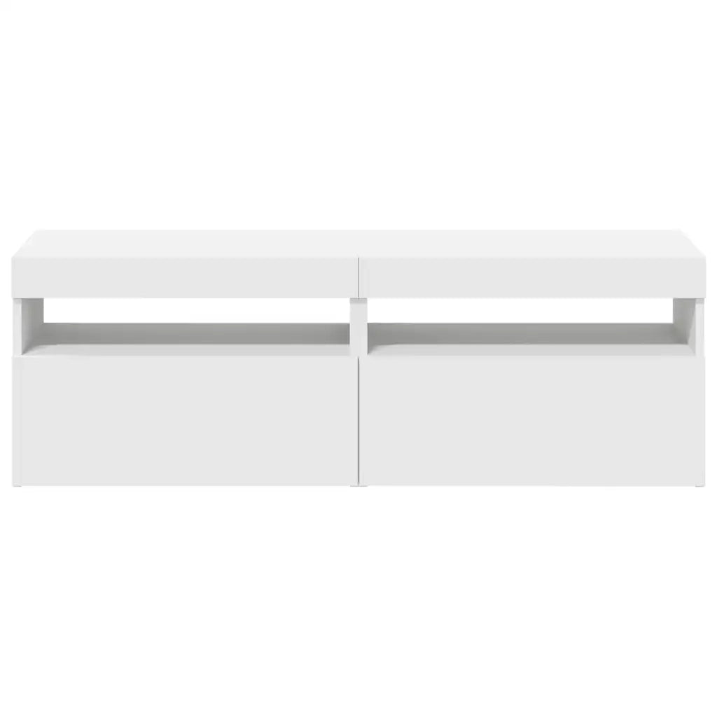 Mobili Porta TV con Luci LED 2 pz Bianchi 60x35x40 cm 804410