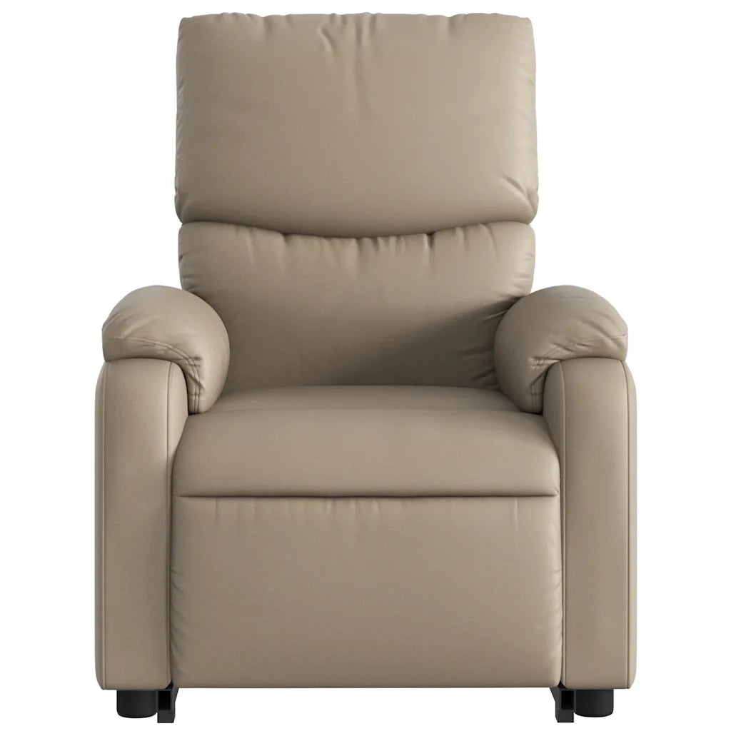 Poltrona Alzapersone Massaggi Reclinabile Cappuccino Similpelle 3204899